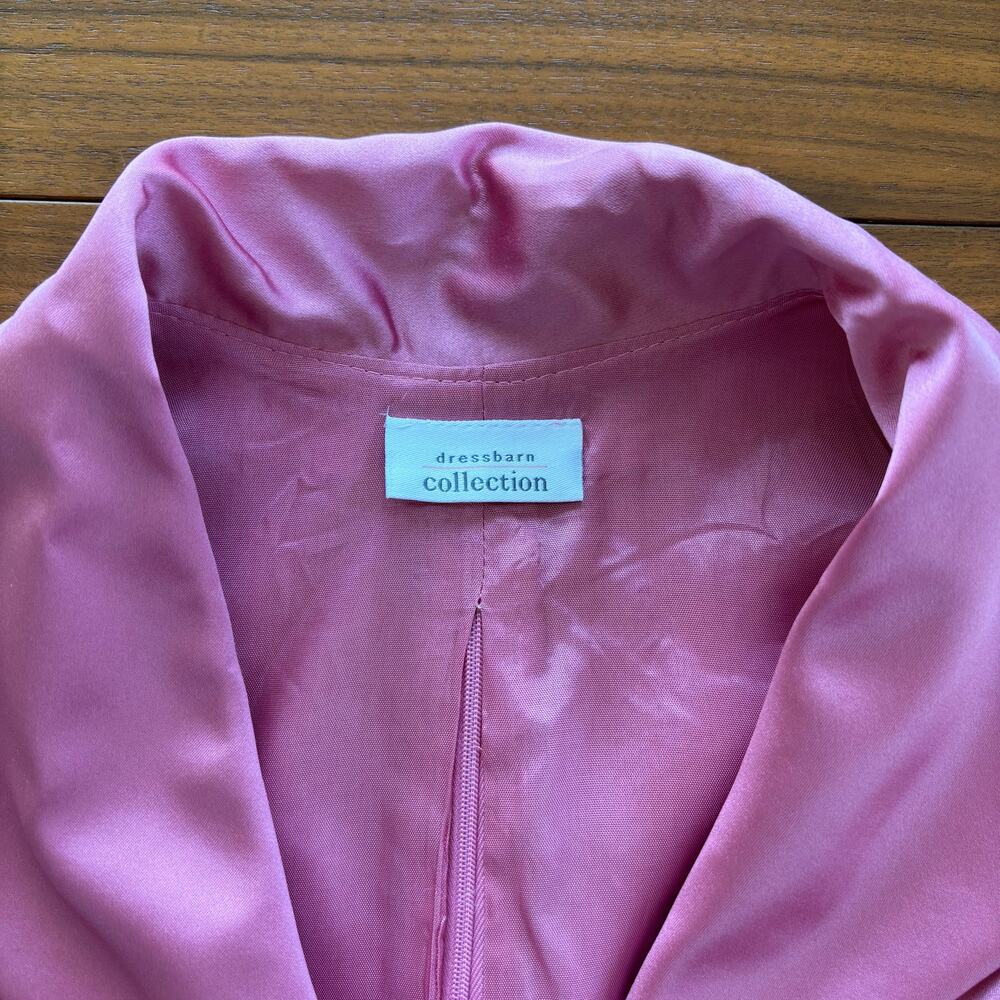 90s Vintage Dressbarn Top 10 Pink Satin Ruched Vest Button Office Siren Glam Y2K - Picture 5 of 15